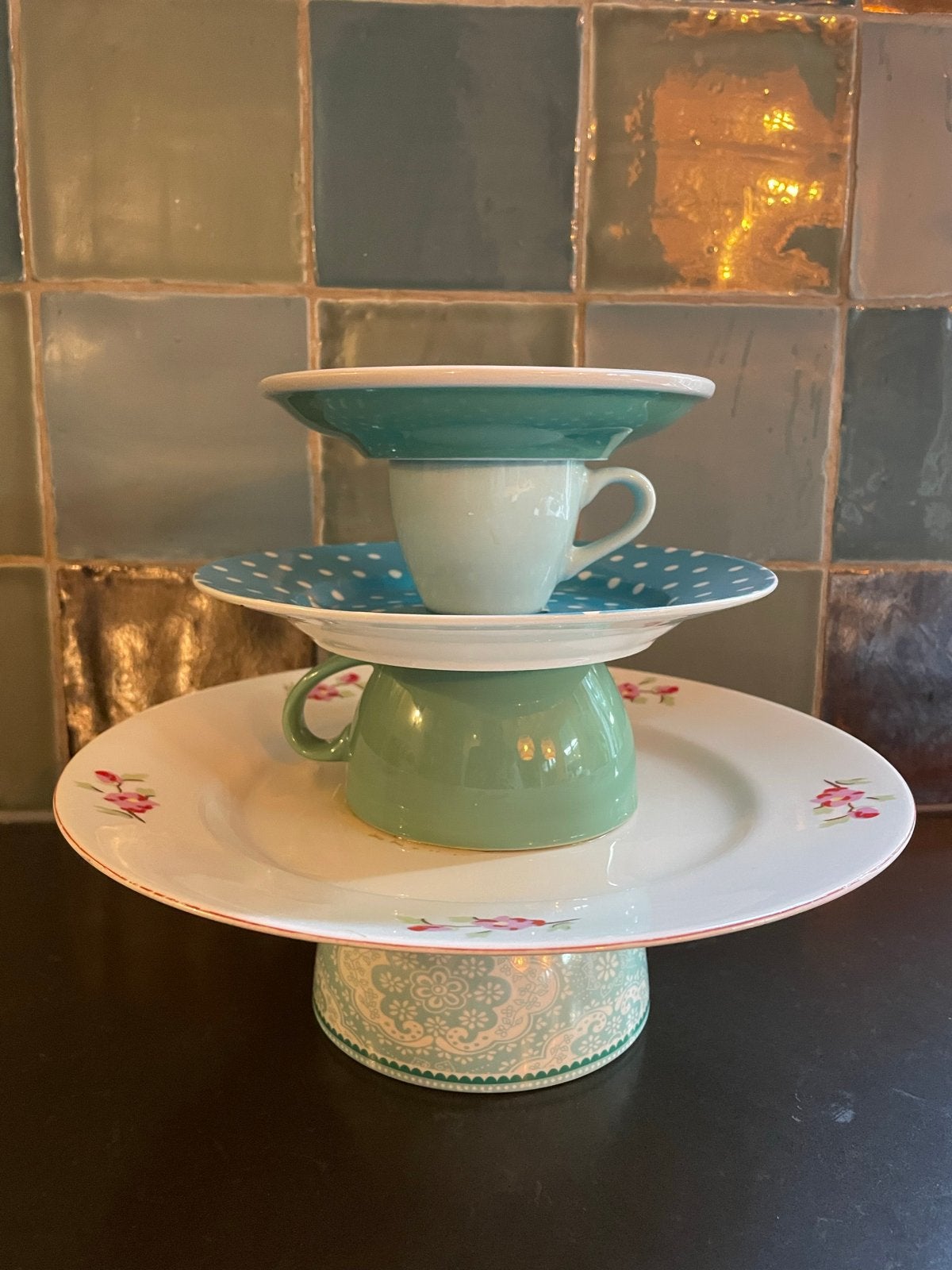 Cath Kidston Room Seven etagere 27 cm doorsnee, Huis en Inrichting, Gebruikt, Overige merken, Keramiek, Overige typen