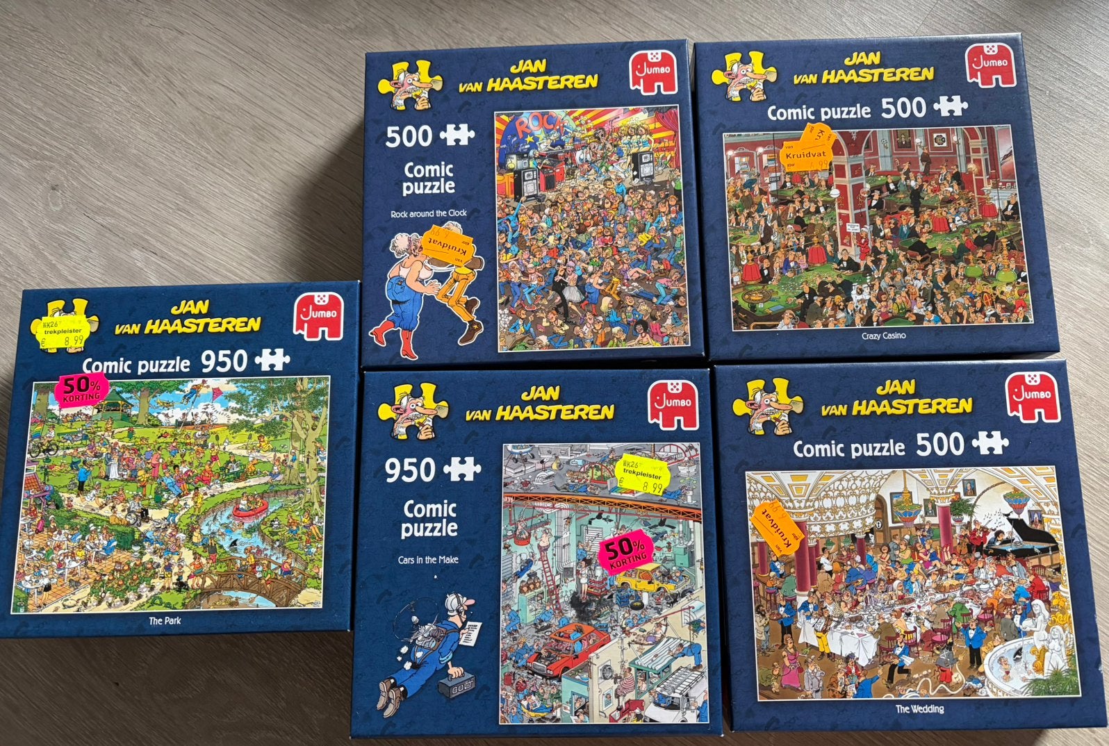 Jan van haasteren puzzels, Ophalen, 500 t/m 1500 stukjes, Zo goed als nieuw