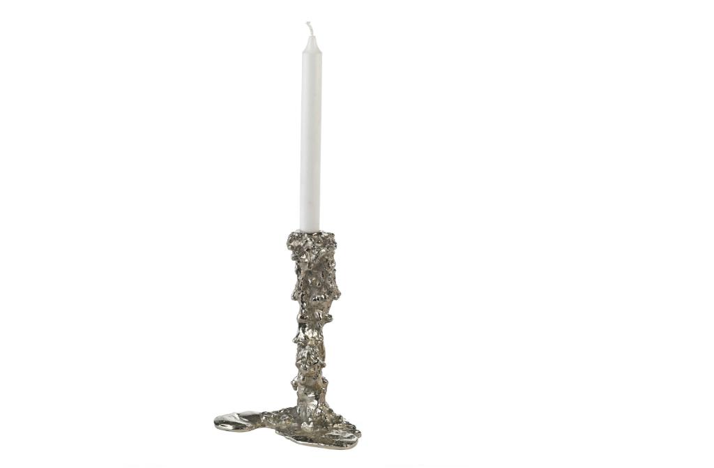 POLSPOTTEN Kandelaar Drip Silver Large | van €100, nu, Huis en Inrichting, Woonaccessoires | Kandelaars en Kaarsen, POLSPOTTEN