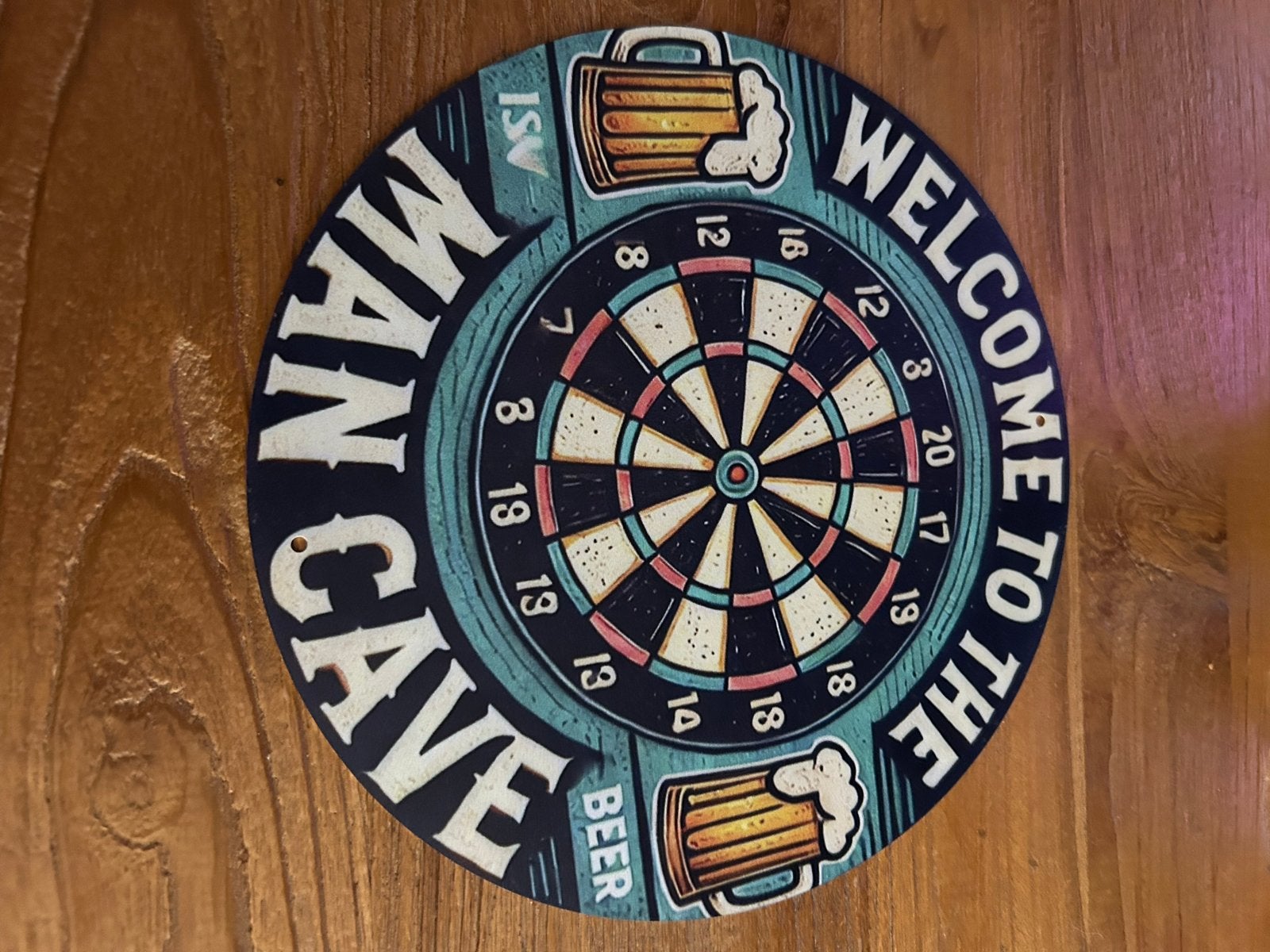 Rond metalen bord 'Welcome to the Man Cave Beer' 20x20cm, Ophalen of Verzenden, Nieuw