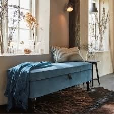 Stocksund bankje met opbergruimte - Blauw, Ophalen, Minder dan 75 cm, 150 tot 200 cm, Tweepersoons