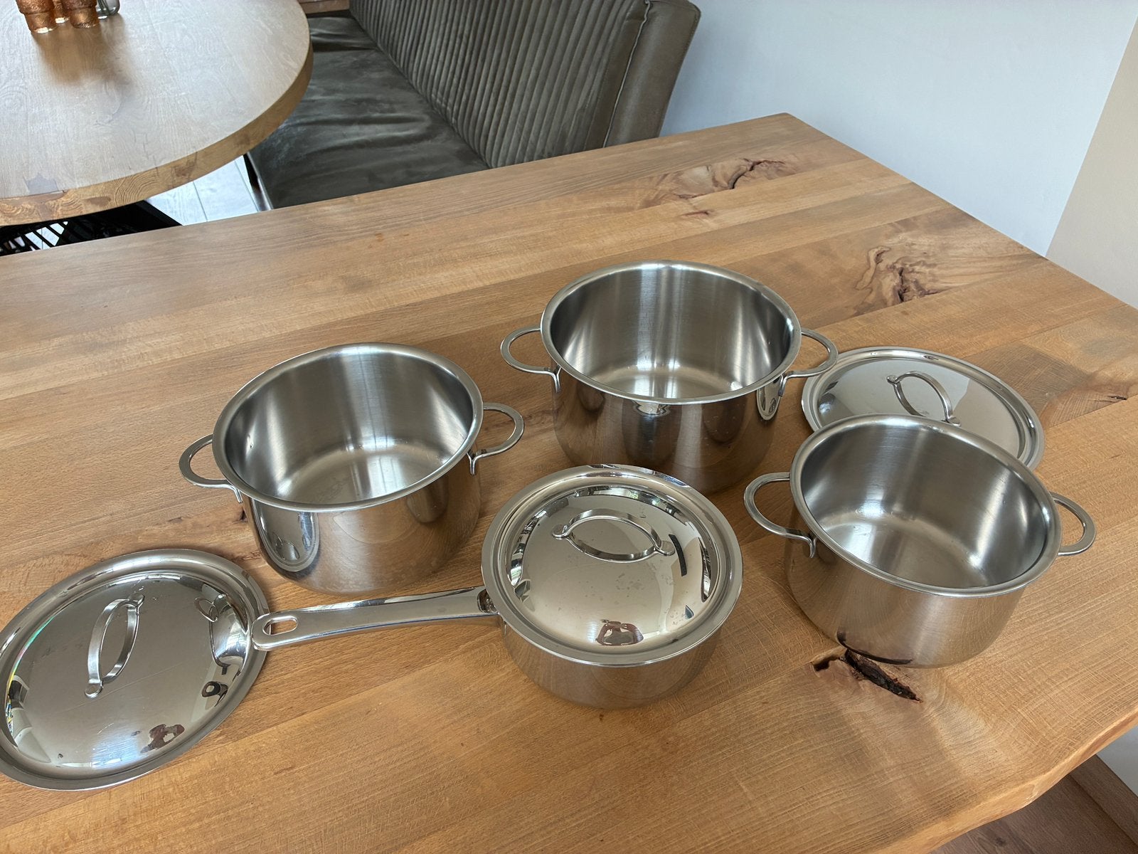 Kookpannen set, Ophalen, Zo goed als nieuw, Rvs, Pannenset