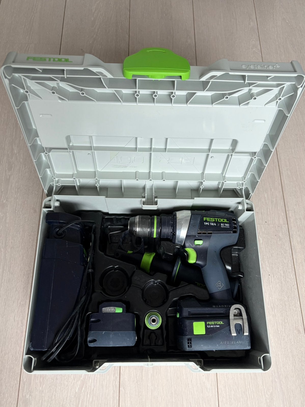 Festool TPC 18/4QUADRIVE + 2x 5,2Ah accu + lader + Systainer