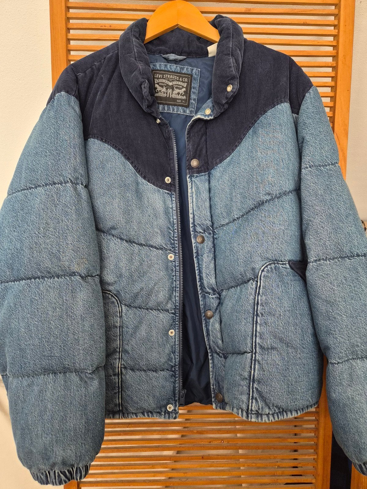 Levi's spijkerjas XL - Vintage Puffer Jacket, Levi's, Blauw, Maat 56/58 (XL), Ophalen of Verzenden