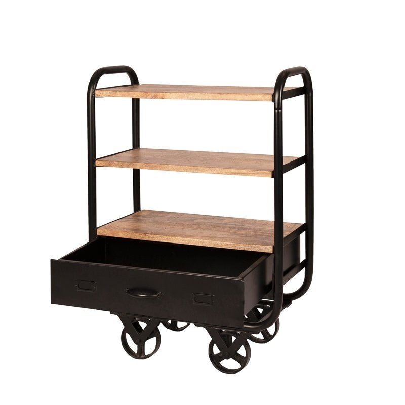 Industriële Bakkerskar Keukentrolley Koffiewagen Kar Zwart, Zwart, Info@dehanzeherten.nl, De Hanze Herten BV, Nieuw