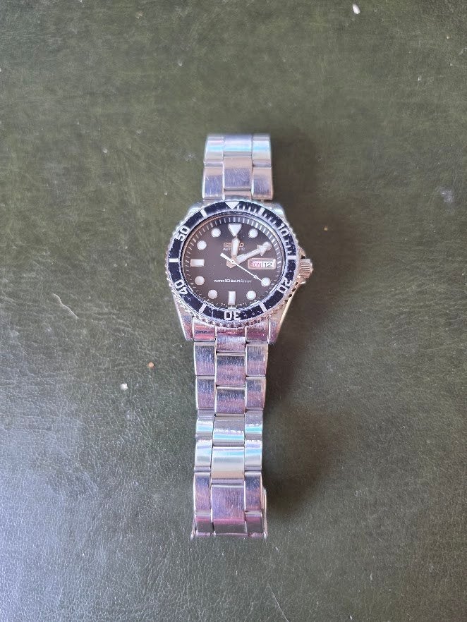 Seiko SKX031 ook Seiko "Submariner genoemd, Ophalen, Gebruikt, Staal, Polshorloge