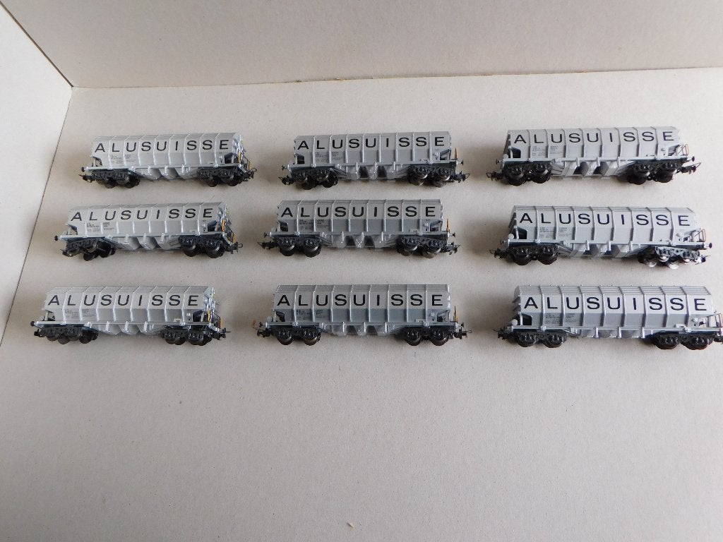 Liliput 9 stuks Alusuisse ertswagens, Hobby en Vrije tijd, Modeltreinen | H0, Gelijkstroom, Wagon, Ophalen of Verzenden, Zo goed als nieuw