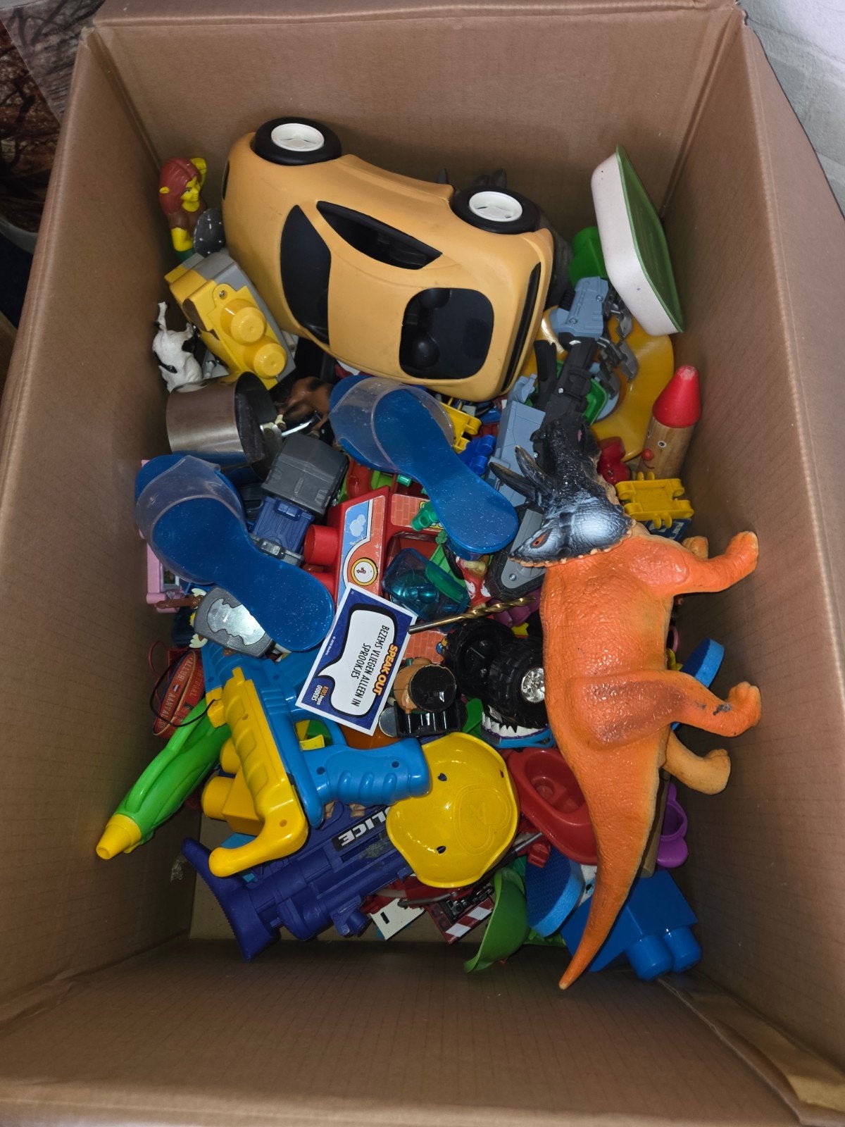 Grote doos vol speelgoed: Nerf, Mega Bloks, knuffels en meer, Ophalen of Verzenden, Gebruikt