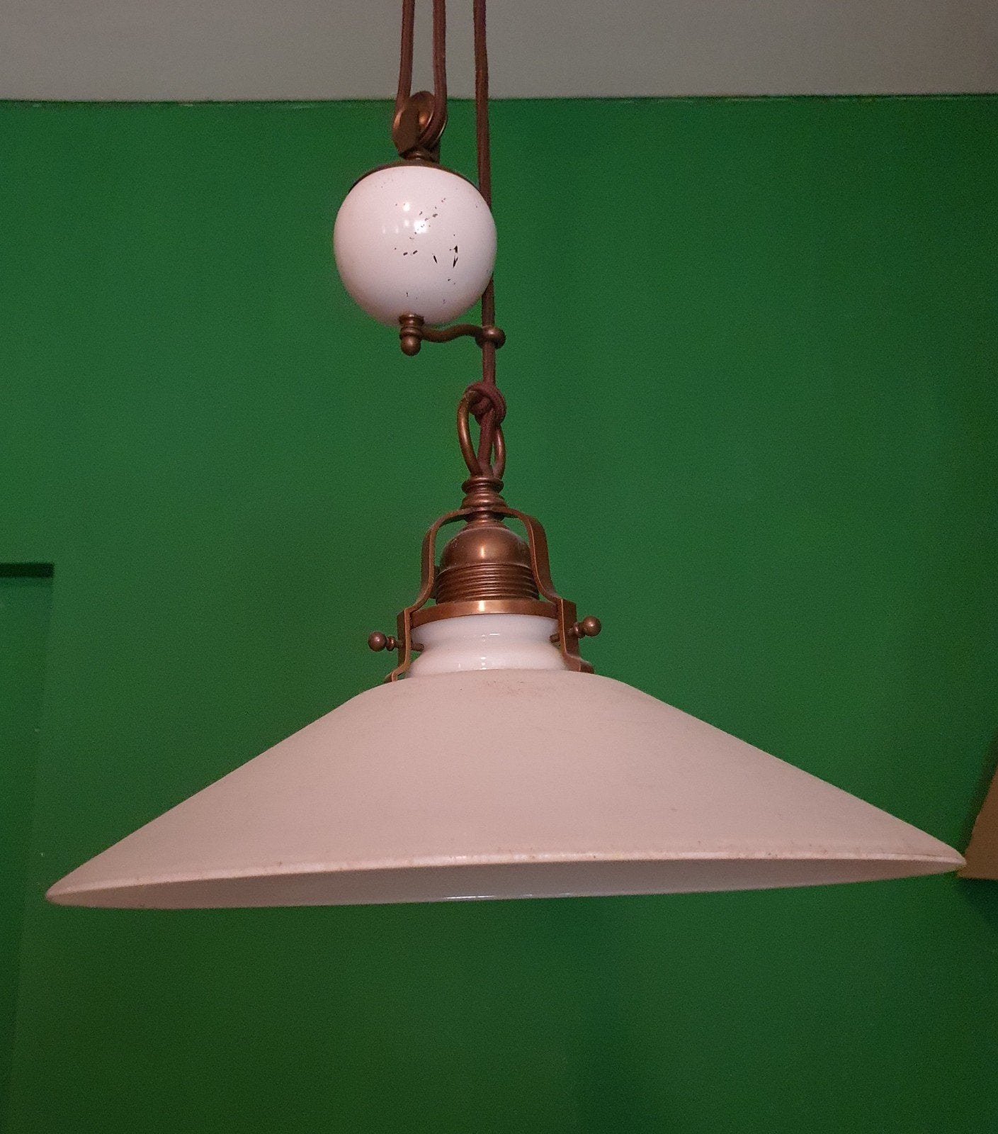 Antieke hanglamp in hoogte verstelbaar., Huis en Inrichting, Ophalen of Verzenden