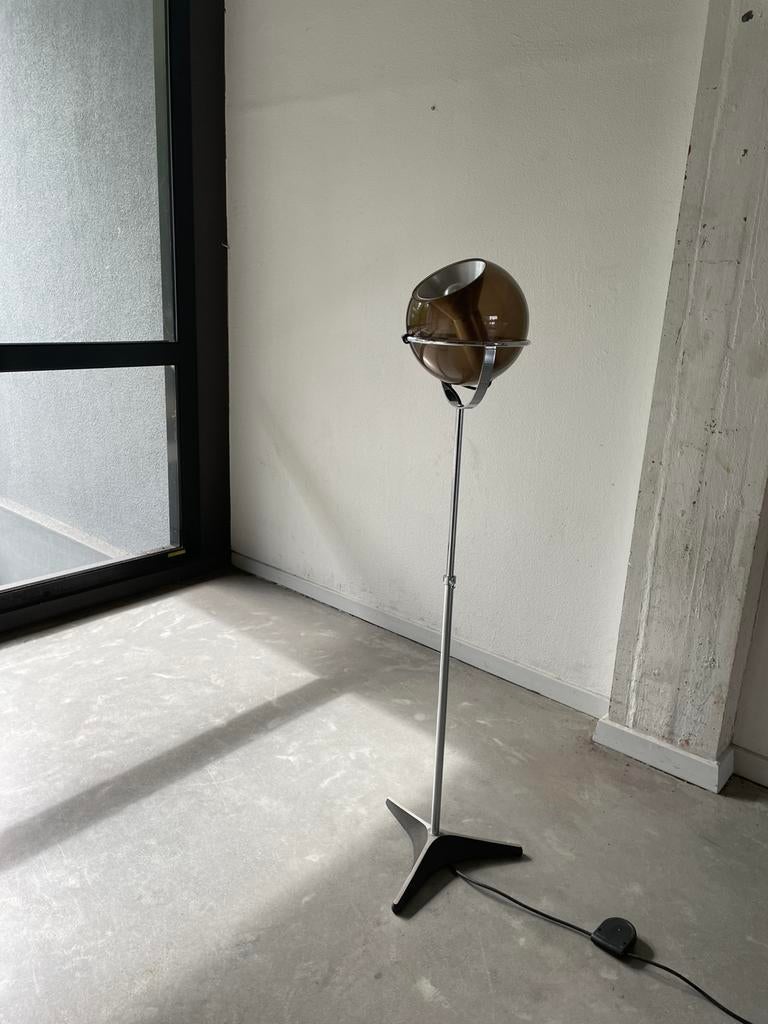Raak lamp vintage rookglas bruin jaren 60 70 space age, Ophalen, ., 2de hands, Zo goed als nieuw