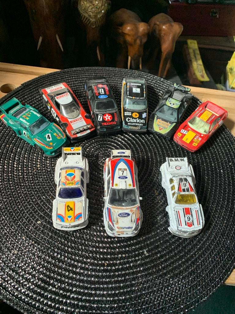 Verzameling van 9 -vintage modelauto's - Rally & Race BURAGO, Overige merken, 1:50 of kleiner, Auto, Ophalen of Verzenden
