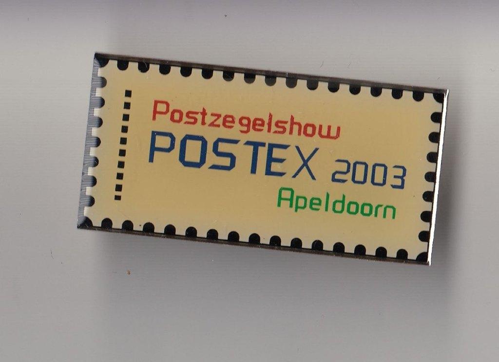 Apeldoorn Postex Postzegel Show pin 2003, Gebruikt, Niet vindbaar, Niet vindbaar, Speldje of Pin