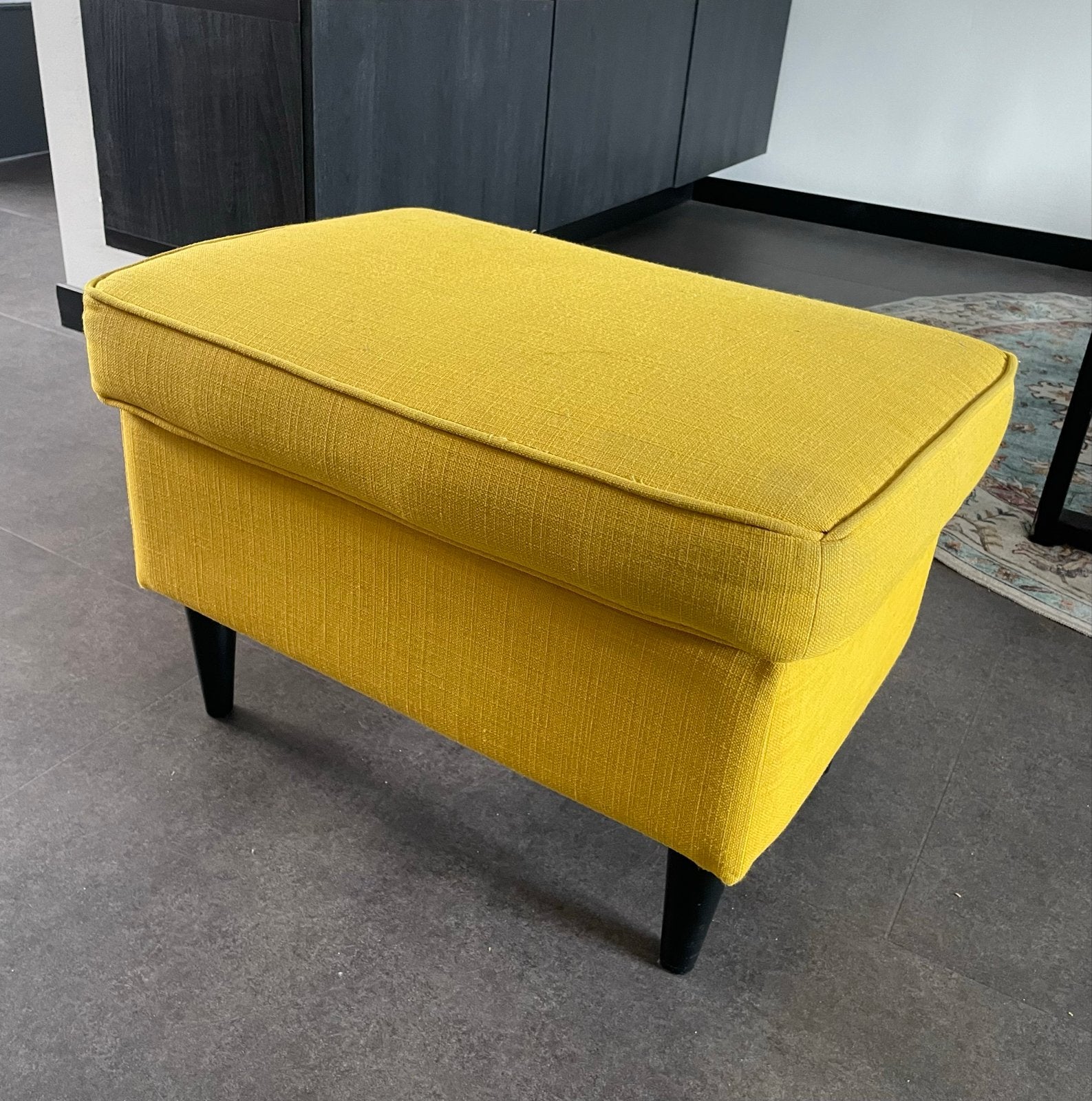 Gele poef van IKEA, nog in goede staat, Ophalen, Minder dan 50 cm, Gebruikt, 50 tot 75 cm