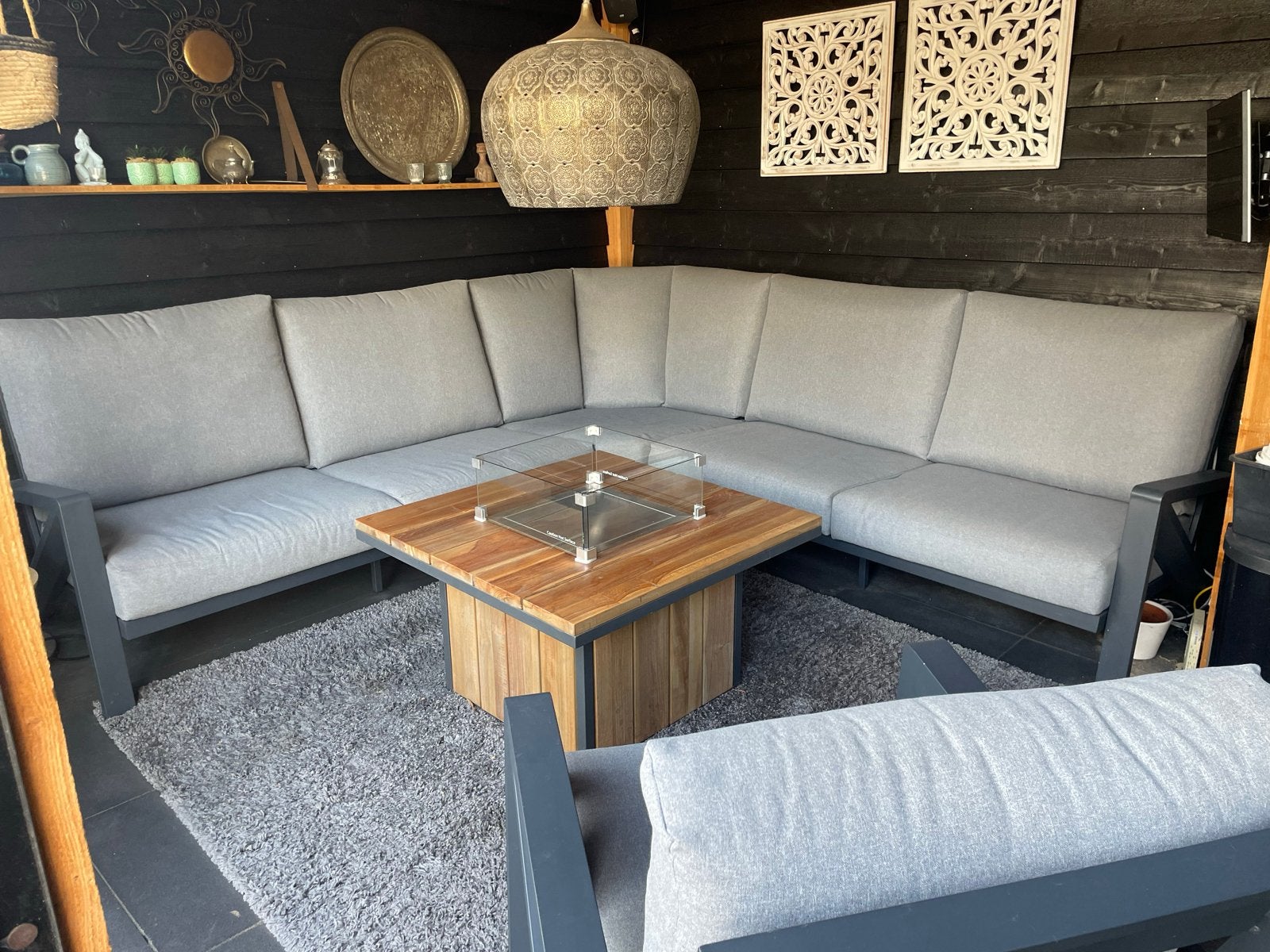 Santika Cinta Hoekloungeset +stoel - Antraciet Aluminium, Ophalen, 5 zitplaatsen, Loungeset, Bank