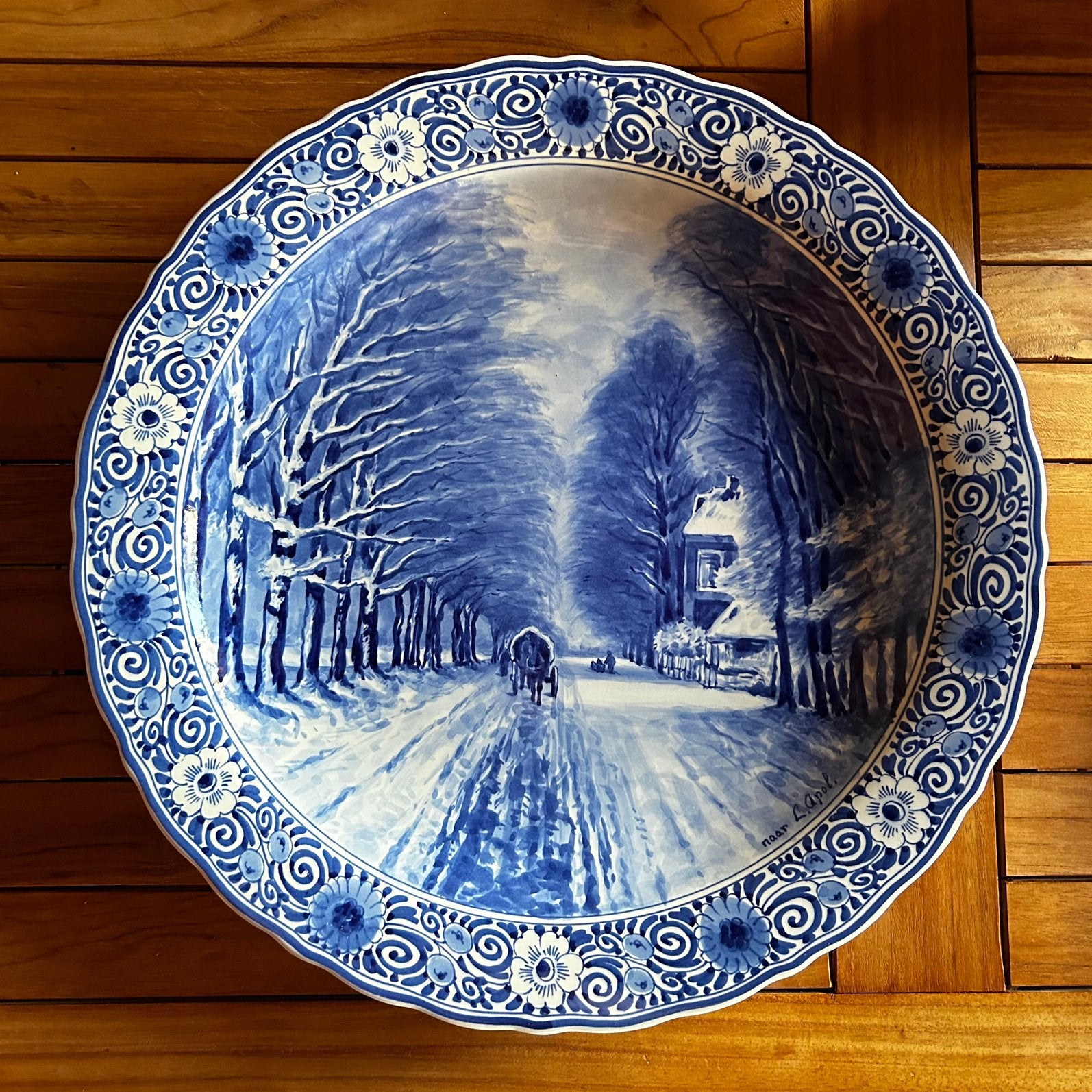 Delfts blauw wandbord – De Porceleyne Fles Delft – Ø 42 cm, Ophalen