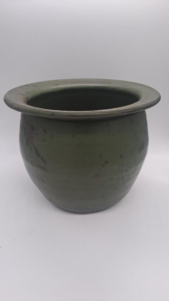Bloempot Rhoda Giethoorn - Groen Keramiek (H16cm, Ø20.5cm), Antiek en Kunst, Ophalen of Verzenden