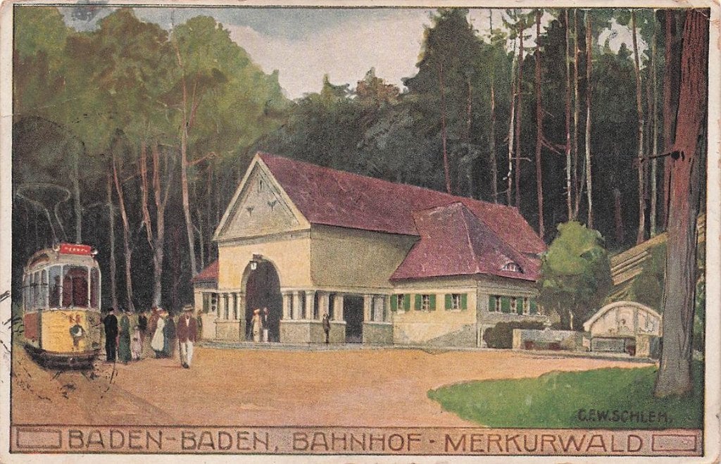 703-224-043 Baden-Baden Bahnhof Merkurwald, Ophalen of Verzenden, Voor 1920, Duitsland
