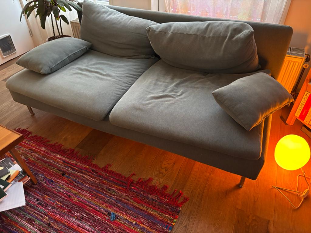 IKEA Söderhamn 2-zitsbank lichtblauw, Huis en Inrichting, Banken | Bankstellen, Ophalen, Gebruikt, 150 tot 200 cm, Tweepersoons