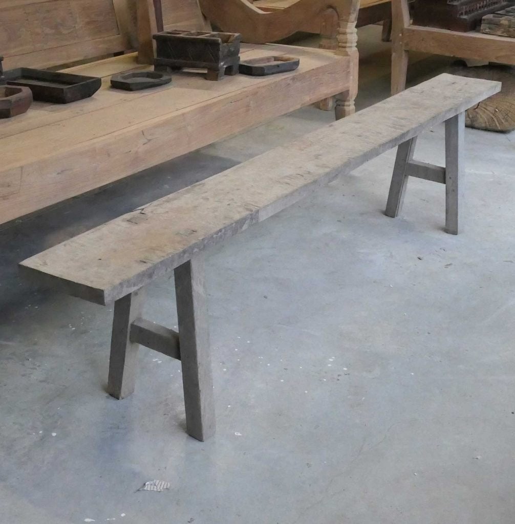 Dingklik DK2 oud hout antiek bank tafel teak landelijk tuin, Antiek en Kunst, Ophalen of Verzenden