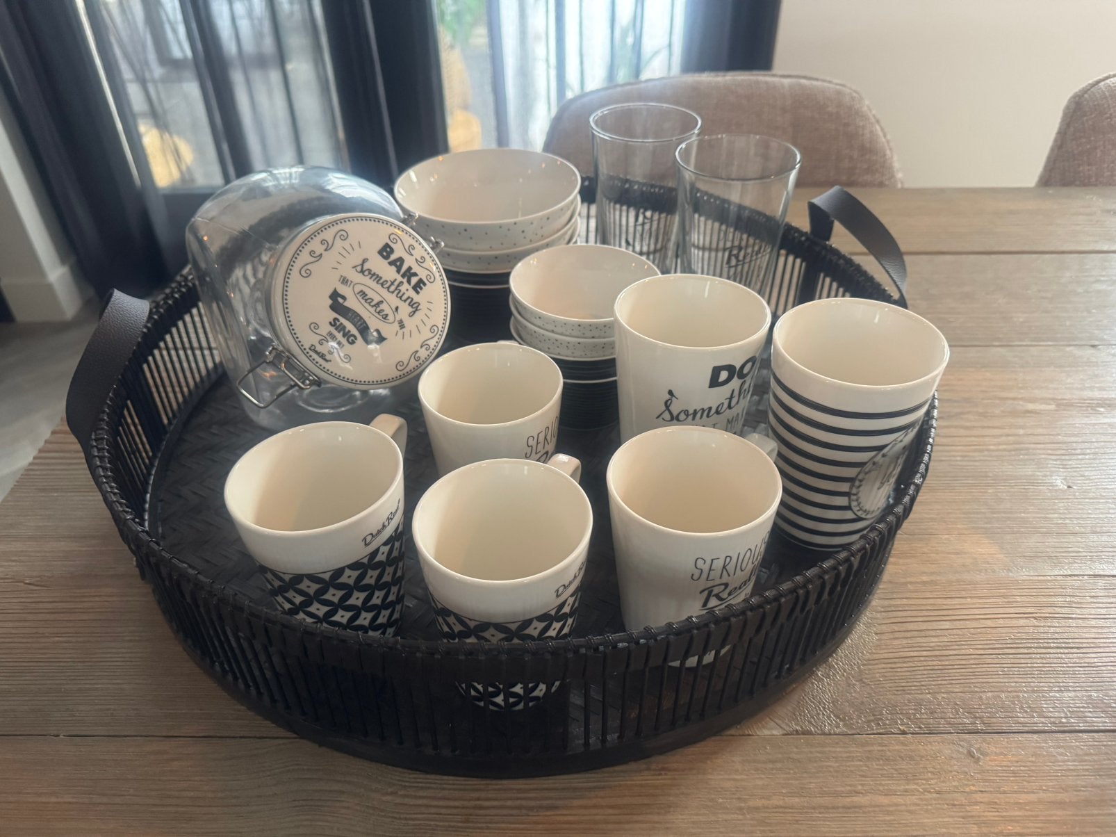 Dutch Rose Mix & Match servies, zwart-wit, Ophalen, Overige typen, Zo goed als nieuw, Overige stijlen