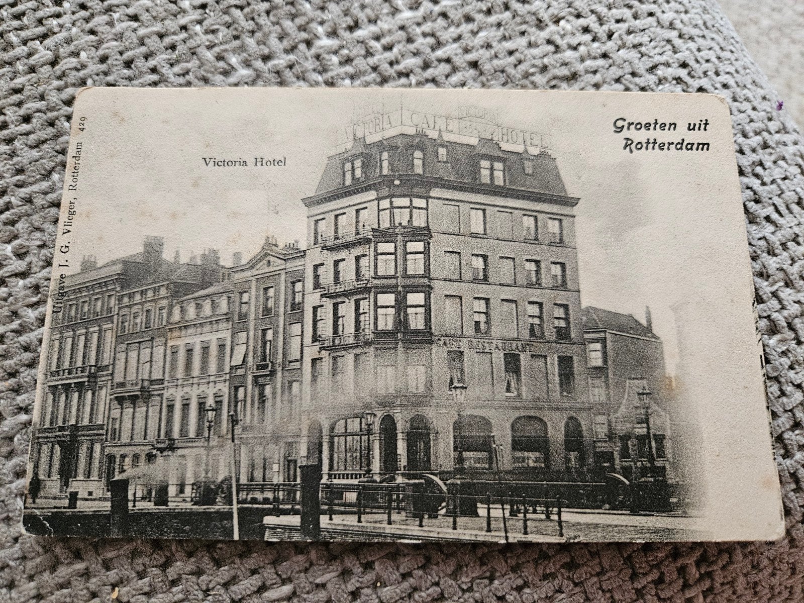 rotterdam groeten uit Victoria Hotel, Rotterdam, Ophalen of Verzenden, Voor 1920, Ongelopen, Zuid-Holland