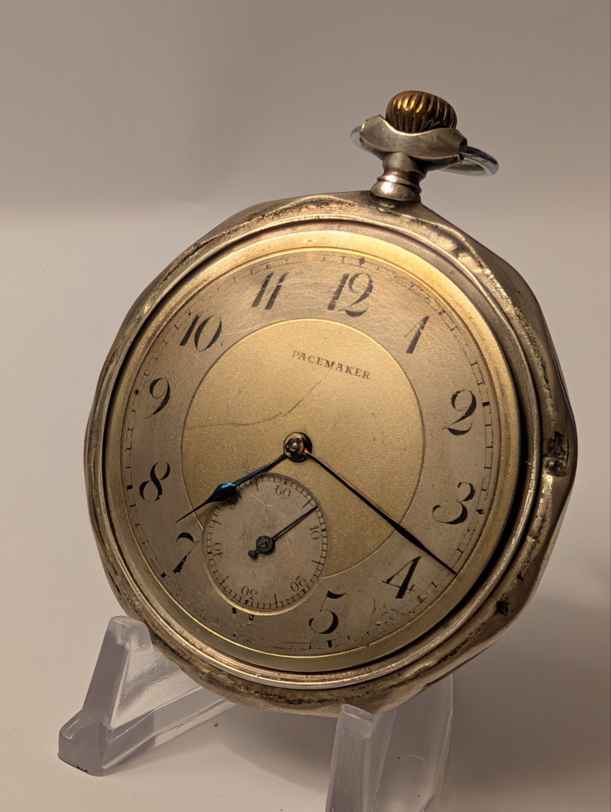 Antiek Pacemaker Zakhorloge - Zilverkleurig, Overige merken, Zakhorloge, 1900 tot 1930, Ophalen of Verzenden