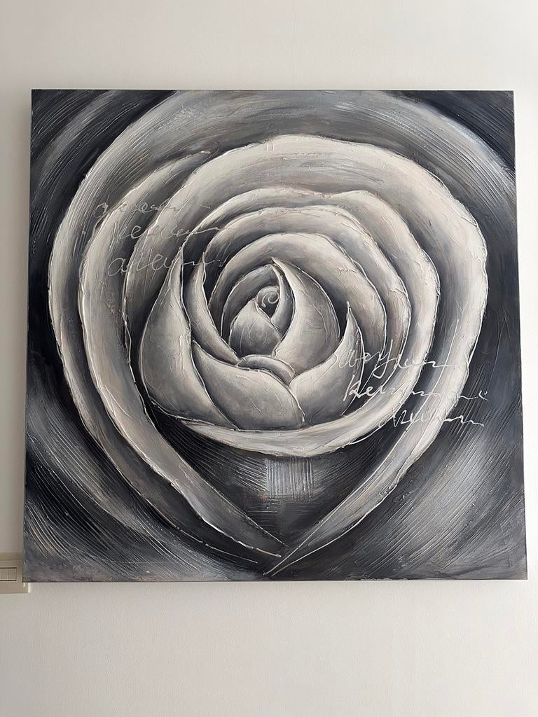 Schilderij 1x 1m in grijstinten, Ophalen
