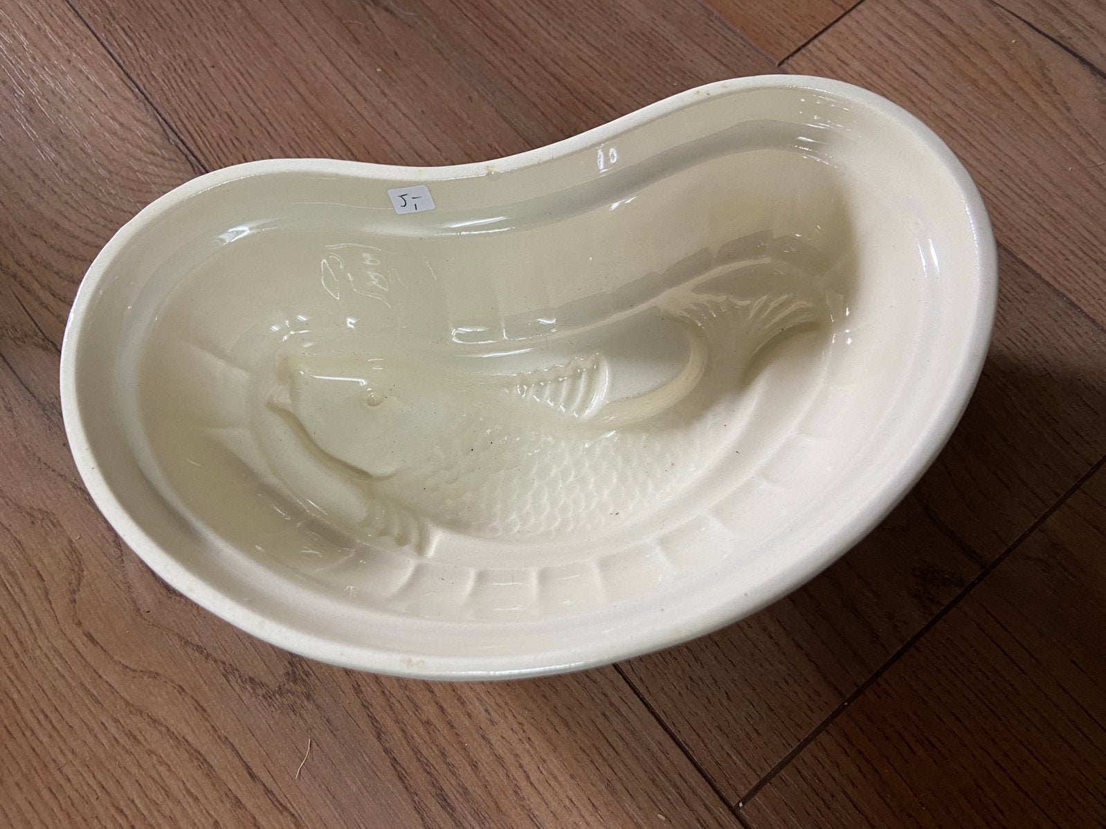Oude puddingvorm aardewerk met afbeelding haring vis 564/2a, Antiek en Kunst, Ophalen of Verzenden