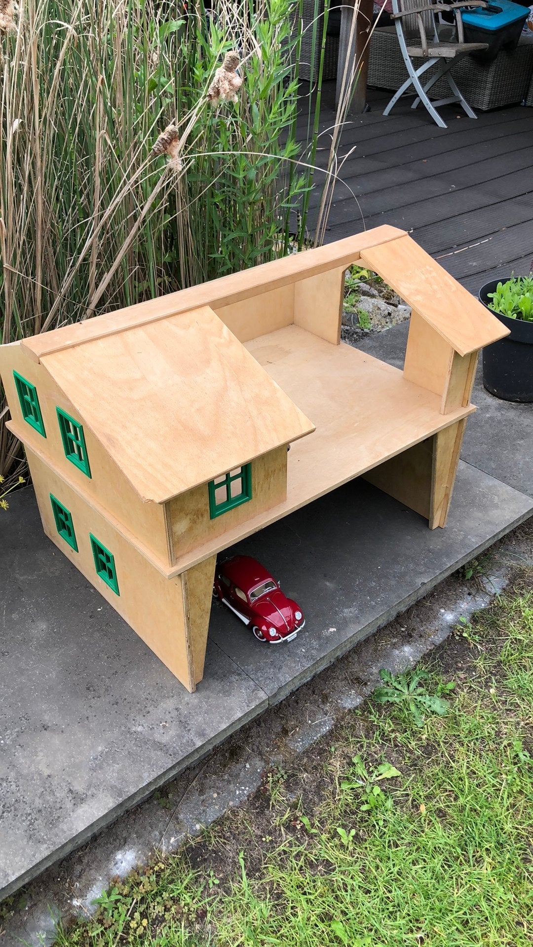 Garage maquette diorama 1:18 afm 69x54x55 cm  poppenhuis, Ophalen of Verzenden, Gebruikt