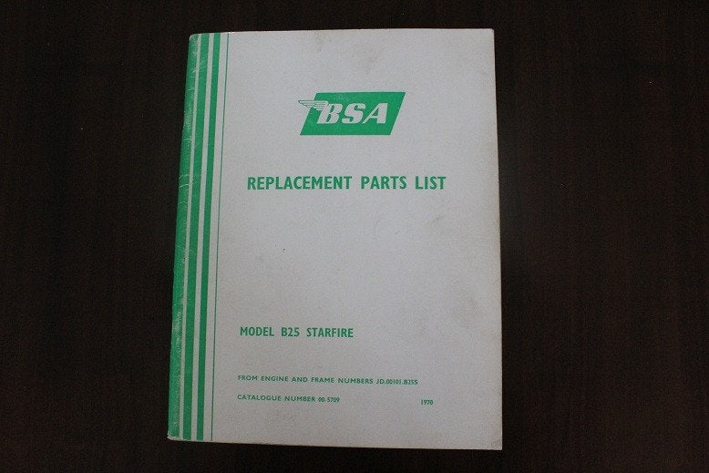 BSA B25 Starfire 1970 motorcycle parts list, Ophalen of Verzenden, Overige merken