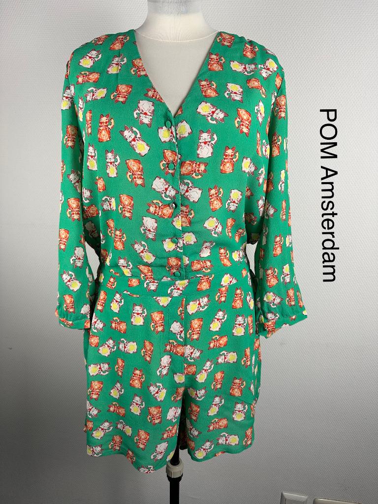 POM Amsterdam Playsuit  (mt: 42) KR/8, Kleding | Dames, Jumpsuits, Nieuw, Maat 42/44 (L), Groen, Ophalen of Verzenden