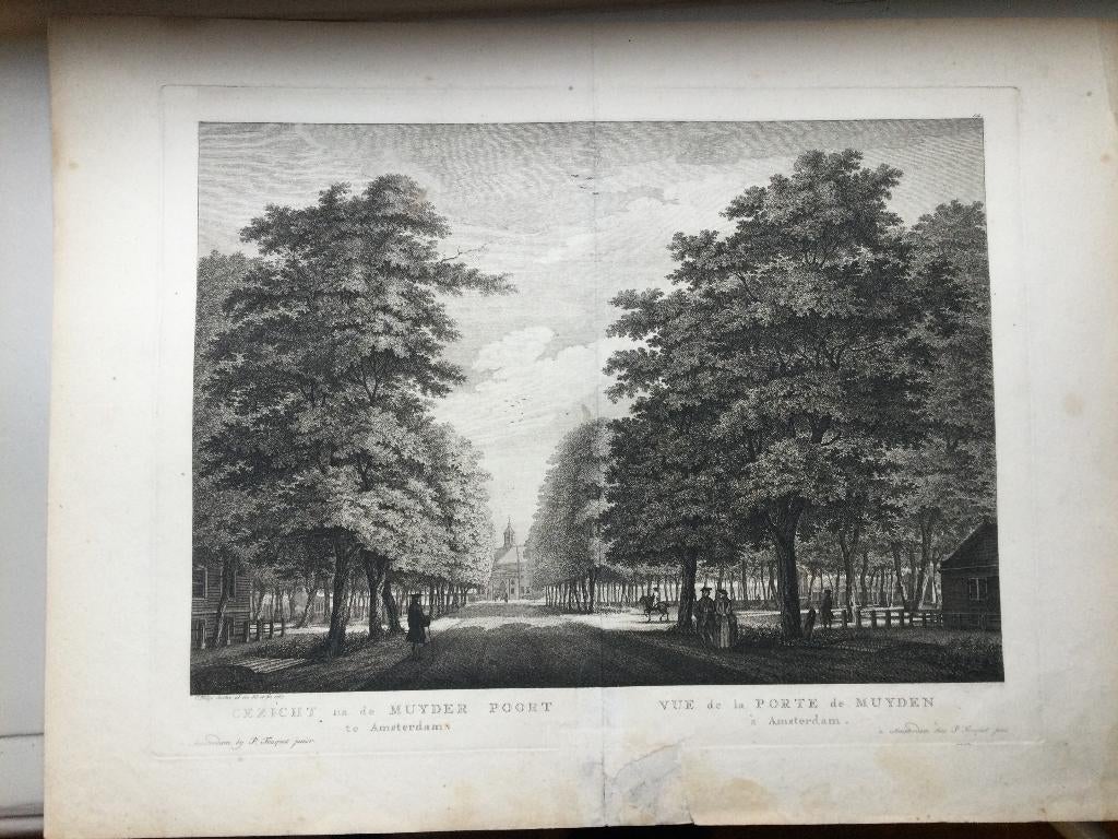 Amsterdam Muiderpoort, P Fouquet - 1783, Stadsgezicht, 47 cm, 33 cm, Met tekst