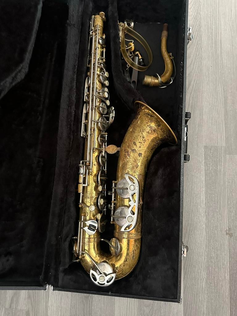Evette Schaeffer Tenor Saxofoon – Vintage look 🎷, Ophalen, Gebruikt, Tenor, Met koffer