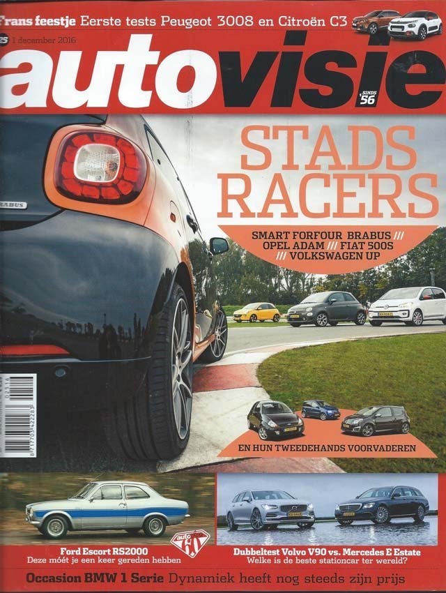 Autovisie 25 2016 : Ford Escort RS2000 - Sportka - VW Up TSI, Ophalen of Verzenden, Gelezen, Algemeen