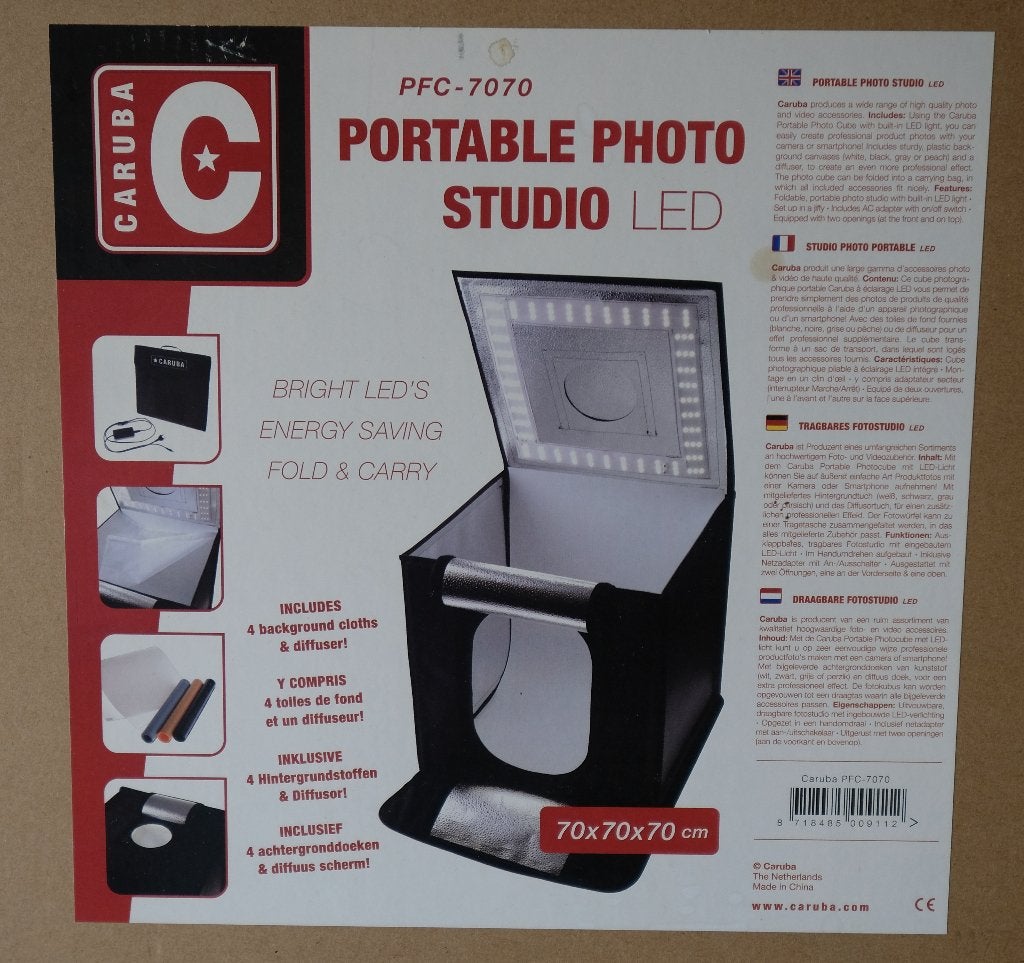 Caruba PFC7070 Photo Studio LED 70x70cm, Audio, Tv en Foto, Fotografie | Fotostudio en Toebehoren, Opvouwbaar, Complete fotostudio