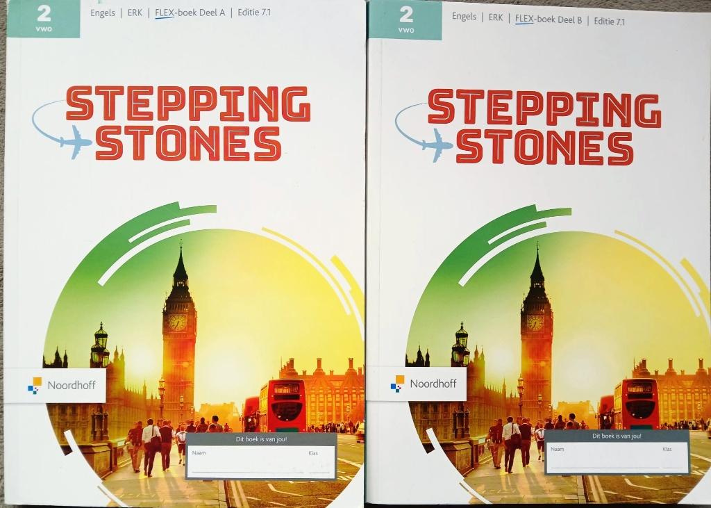 STEPPING STONES editie 7.1 - 2 VWO TextWorkbook deel A+B SET, VWO, Engels, Verzenden, Zo goed als nieuw