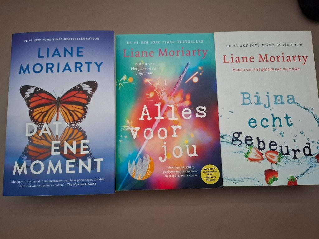 Liane Moriarty:Alles voor jou,Bijna echt gebeurd,Dat ene mom, Ophalen of Verzenden, Zo goed als nieuw, Liane Moriarty
