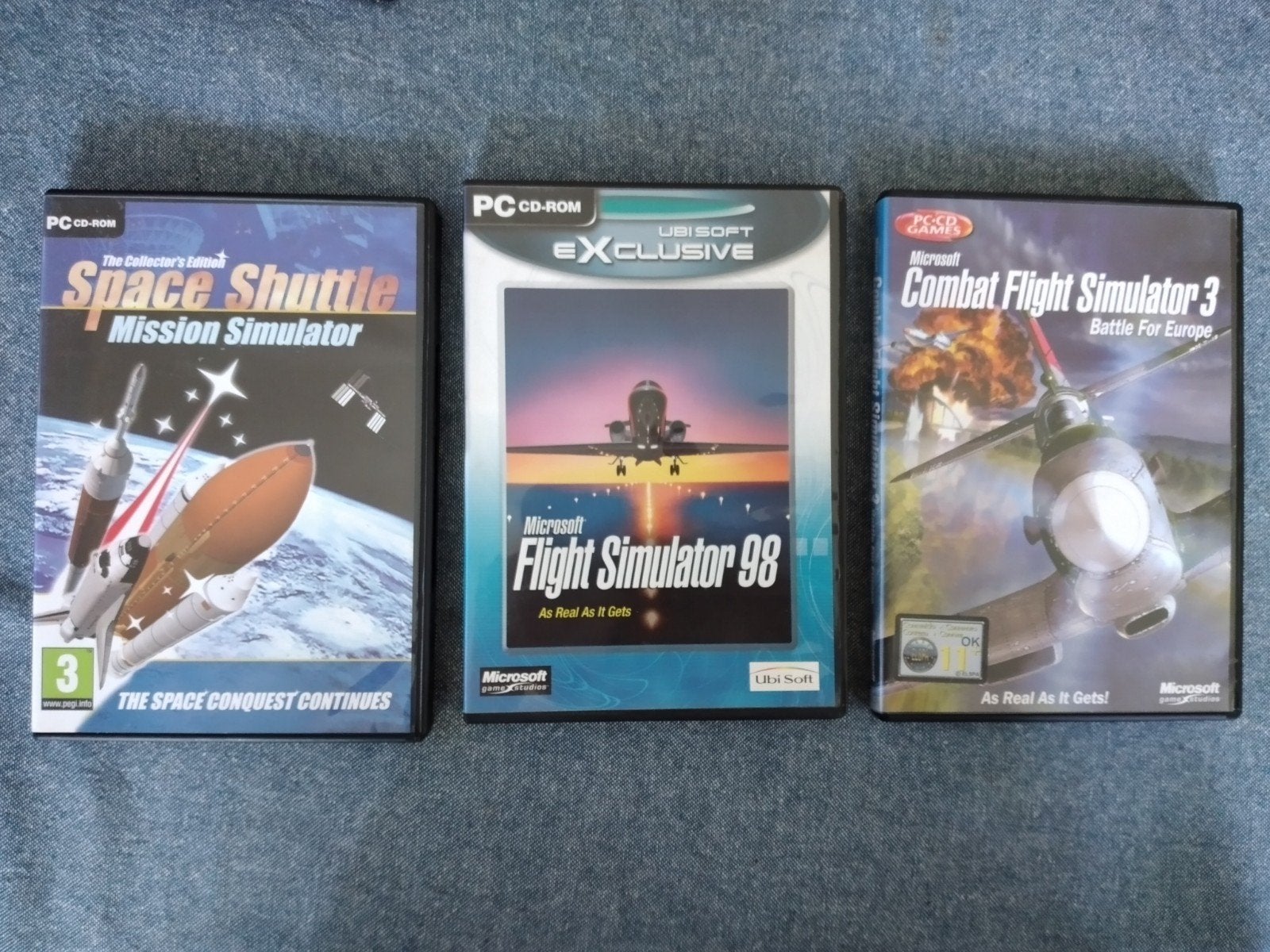 3x computer game, flight simulator 98, space shuttle, combat, Spelcomputers en Games, 1 speler, Ophalen of Verzenden, Zo goed als nieuw