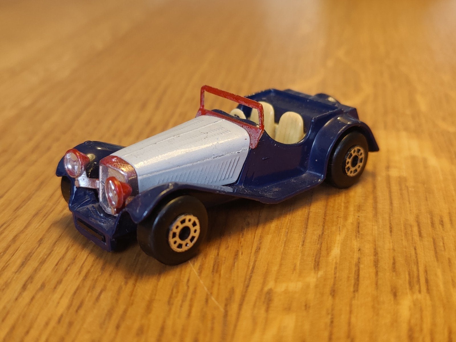 Matchbox SS 100 Jaguar BLAUW, Ophalen of Verzenden, Zo goed als nieuw, Auto