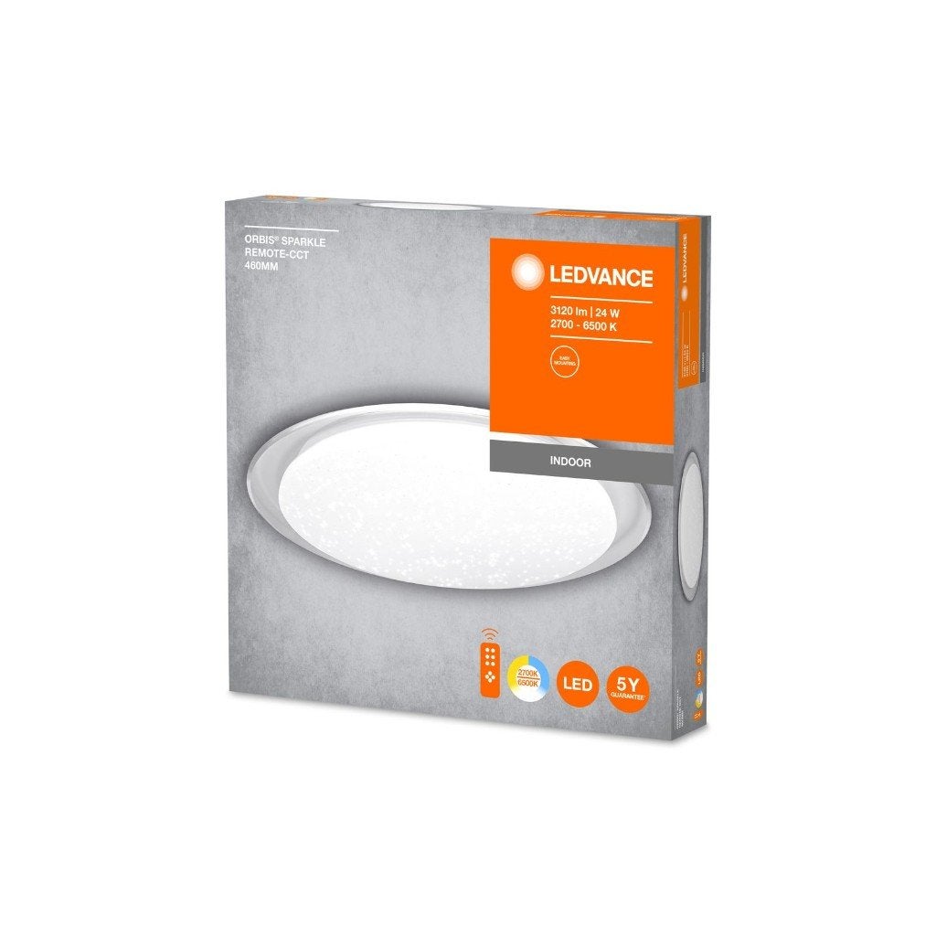 Ledvance 4058075633179 Orbis Sparkle 46cm 28W Aluminium wit, LEDVANCE, Kunststof, Modern, 46 cm