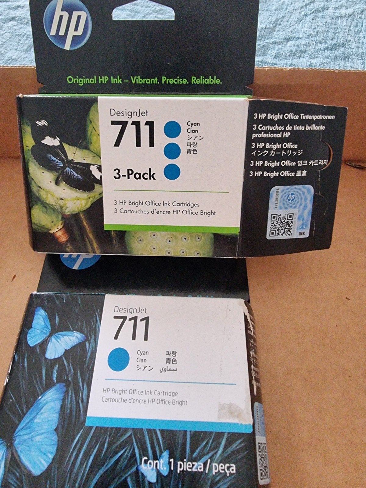 HP DesignJet 711 inktcartridges (2x Cyan, 1x Cyan los), Ophalen of Verzenden, Nieuw, Cartridge, HP