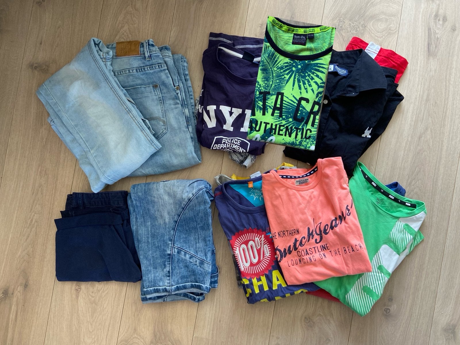 Zomer pakket jongens maat 152/158 met shortama en zomerjeans, Ophalen of Verzenden, Zo goed als nieuw, Maat 152