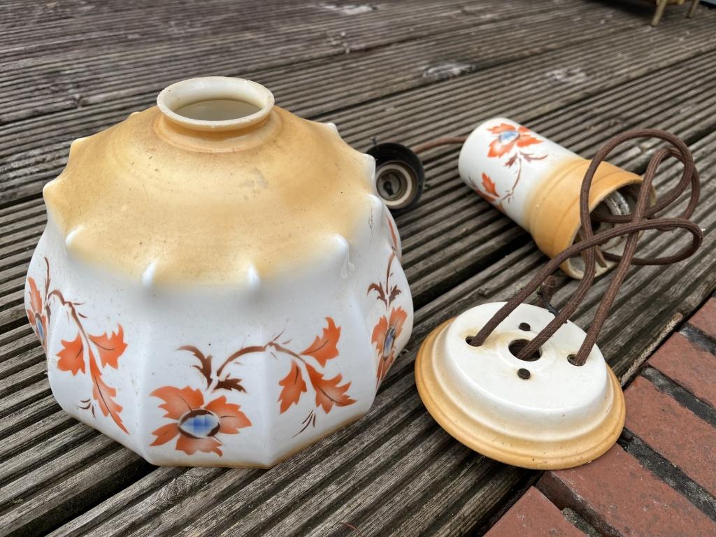 hanglamp lamp  antiek porselein, Ophalen of Verzenden