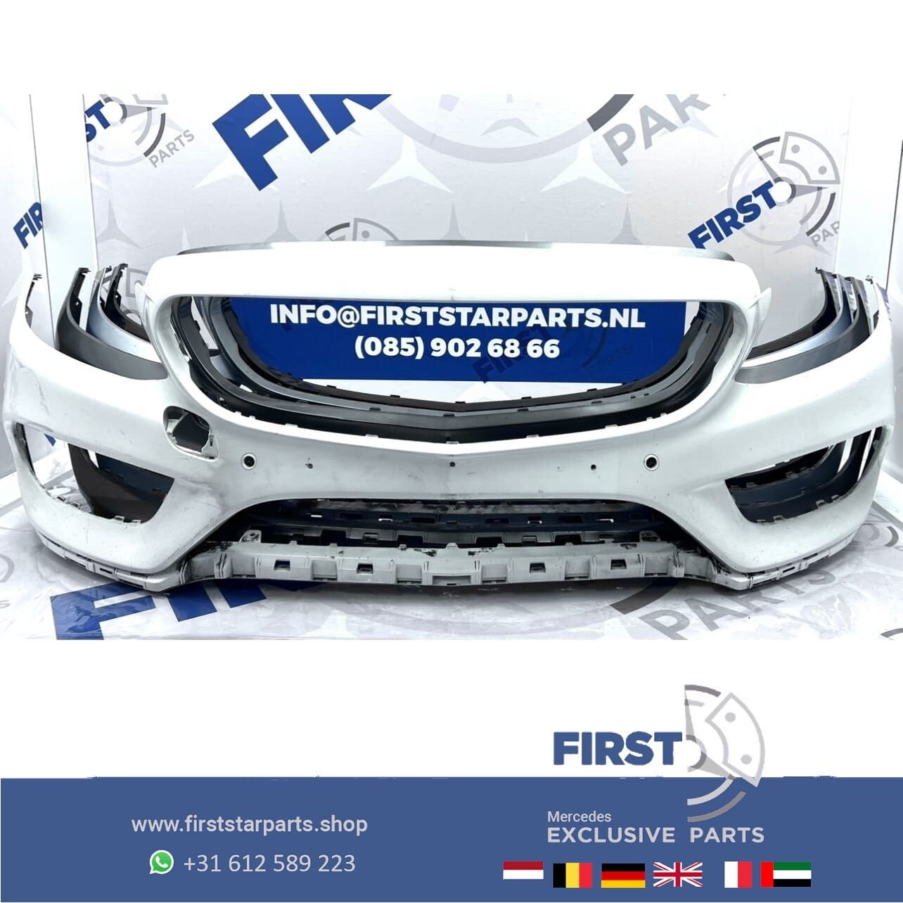 W205 BUMPER AMG LINE VOORBUMPER 2014-2017 Mercedes C Klasse, Gebruikt, -, Voor, Ophalen of Verzenden