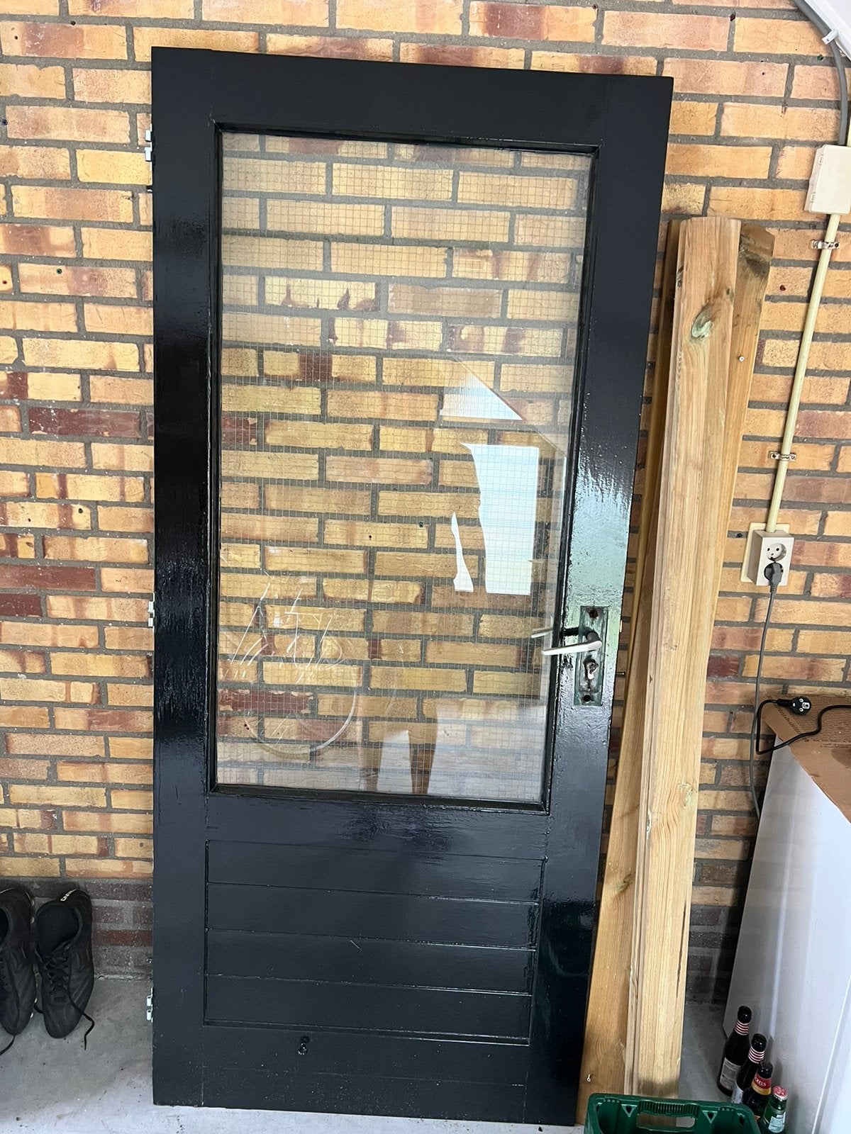 Houten buitendeur, Ophalen, Zo goed als nieuw, Binnendeur, 200 tot 215 cm