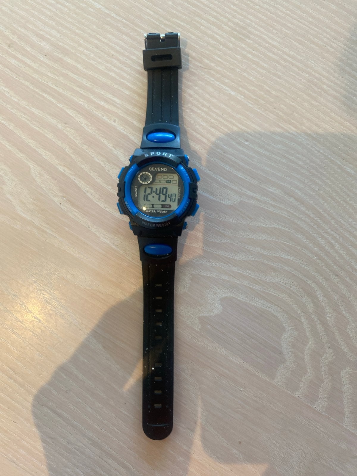 Kinder sporthorloge - Blauw/Zwart digitaal horloge, Ophalen of Verzenden, Gebruikt, Blauw, Jongen of Meisje