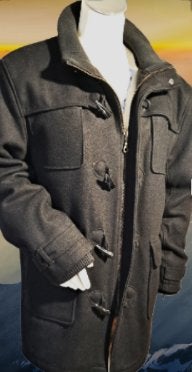 ZAATXCHI😎 gevoerde wol mix jas  houtje touwtje mt 3xl, Zaatxchi, Verzenden, Zwart, Overige maten