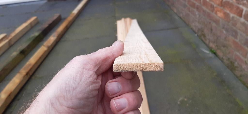 6 stuks ,vurenhouten lat 8x45mm x 2,10m , is NIEUW hout, Ophalen, Minder dan 25 mm, Nieuw, 200 tot 250 cm
