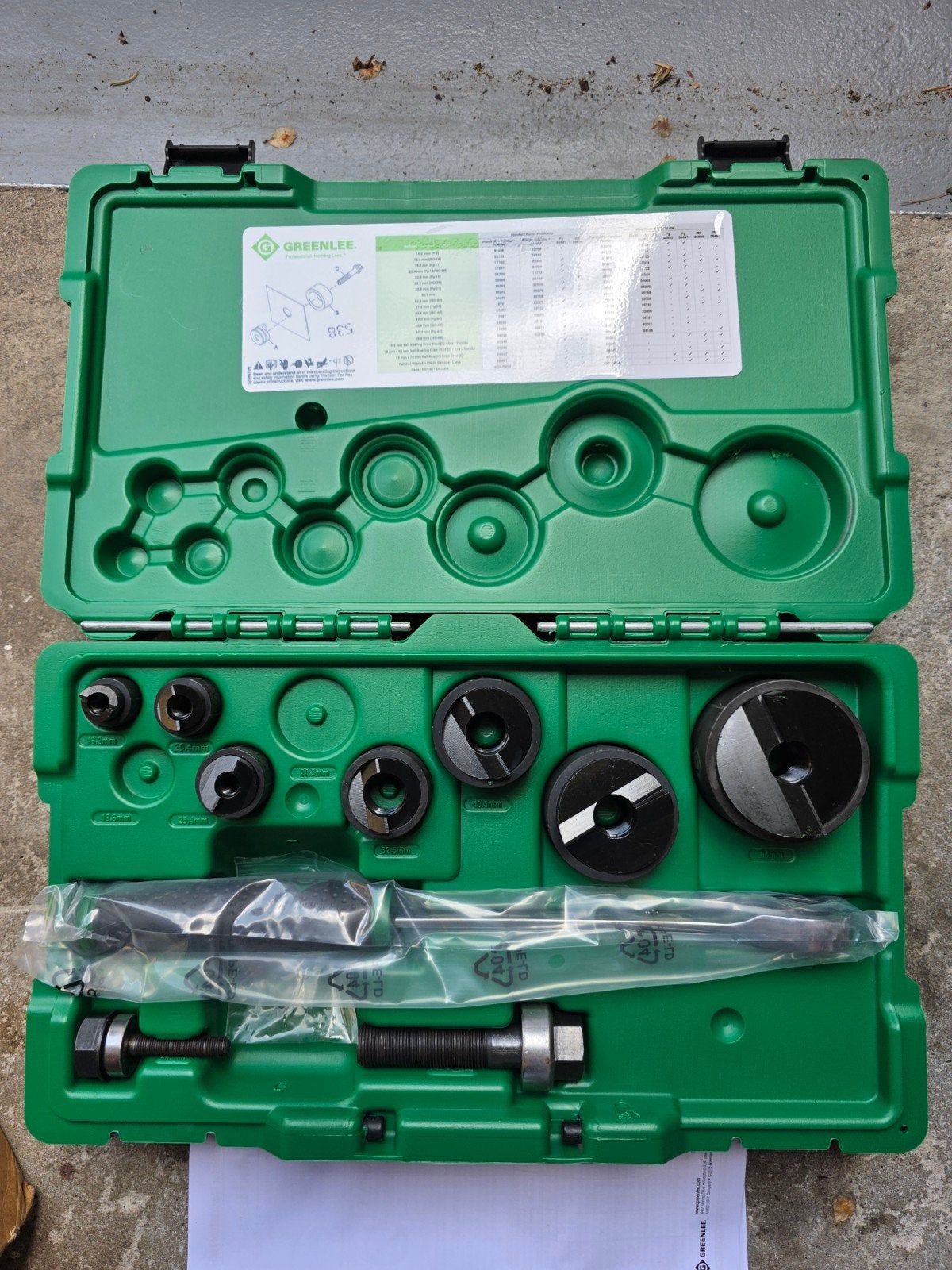 Greenlee Knockout Kit met Ratel 16-63 mm, Ophalen of Verzenden, Nieuw