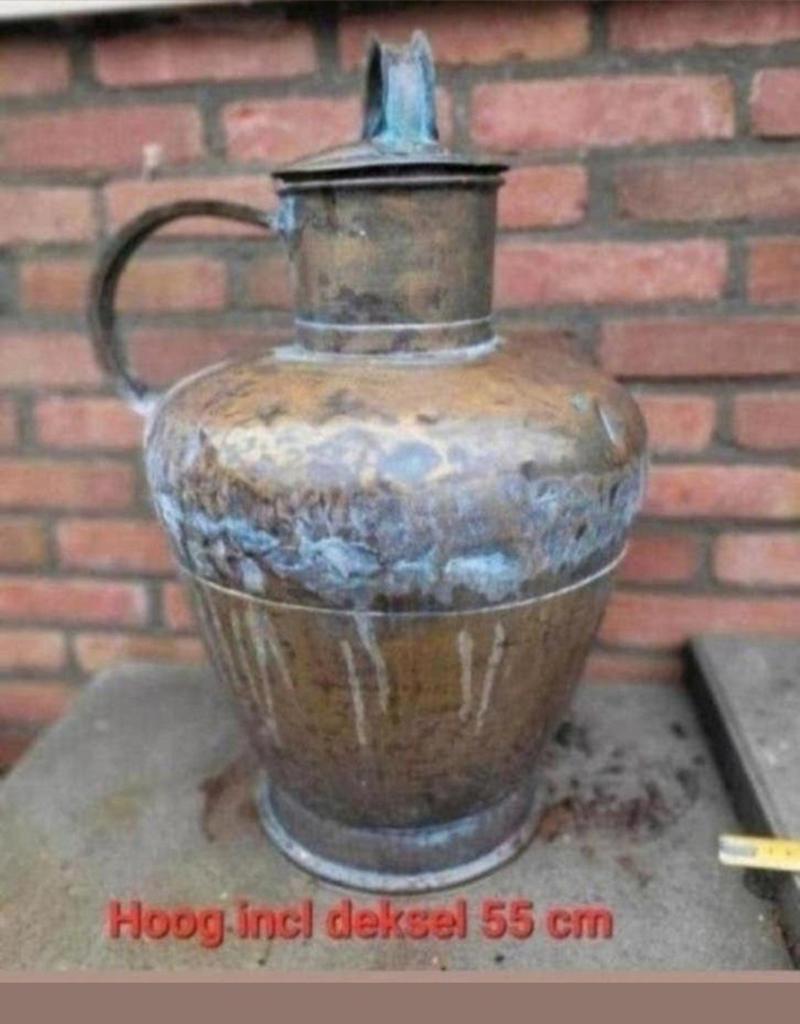 Antieke brocante vintage koperen melkbus / kan - bodemvondst, Antiek en Kunst, Antiek | Koper en Brons, Ophalen of Verzenden